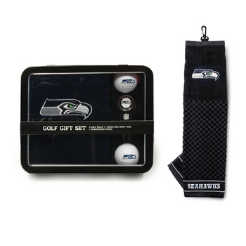 Seattle Seahawks Embroidered Towel Tin Gift Set