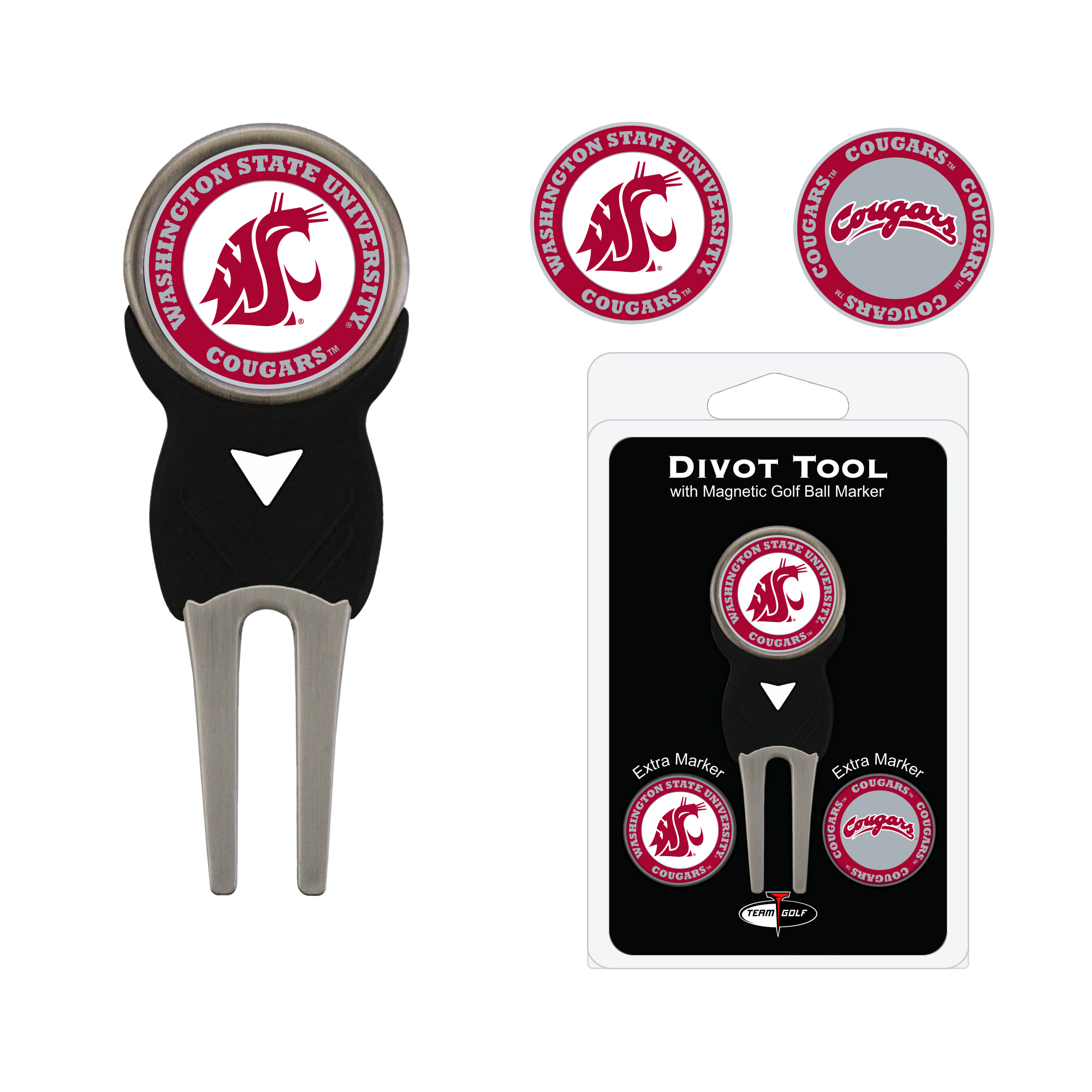 Washington State Divot Tool Pack With 3 Golf Ball Markers