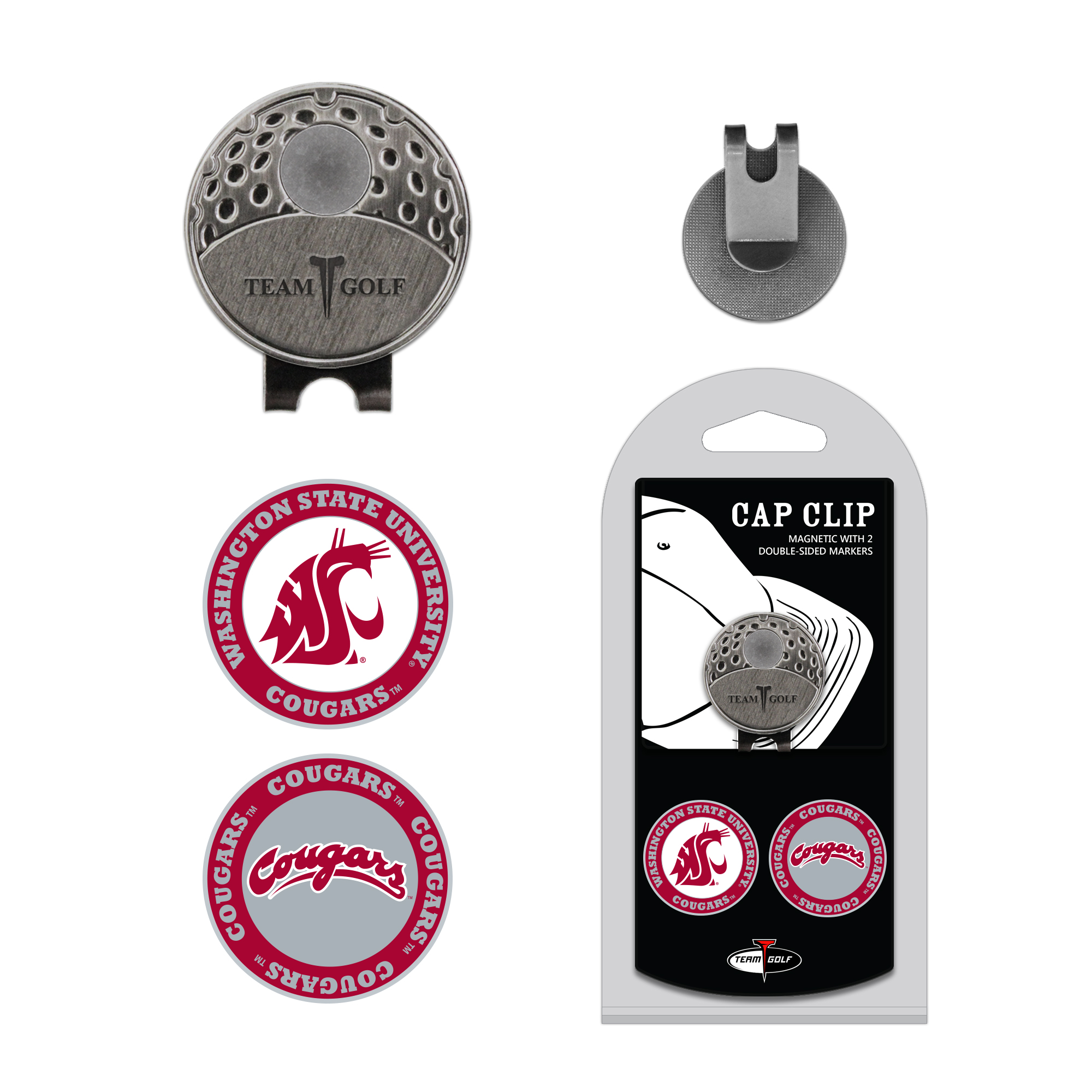 Washington State Cap Clip With 2 Golf Ball Markers