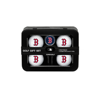 Boston Red Sox 4 Ball Tin Gift Set