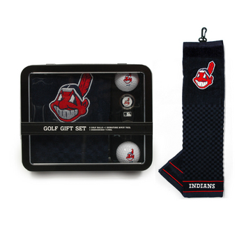 Cleveland Indians Embroidered Towel Tin Gift Set
