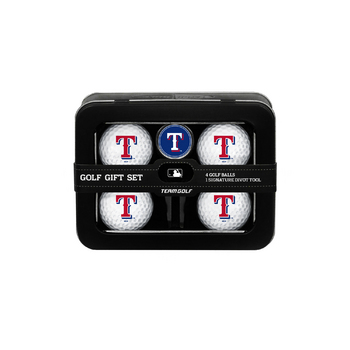 Texas Rangers 4 Ball Tin Gift Set