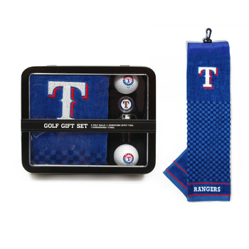Texas Rangers Embroidered Towel Tin Gift Set