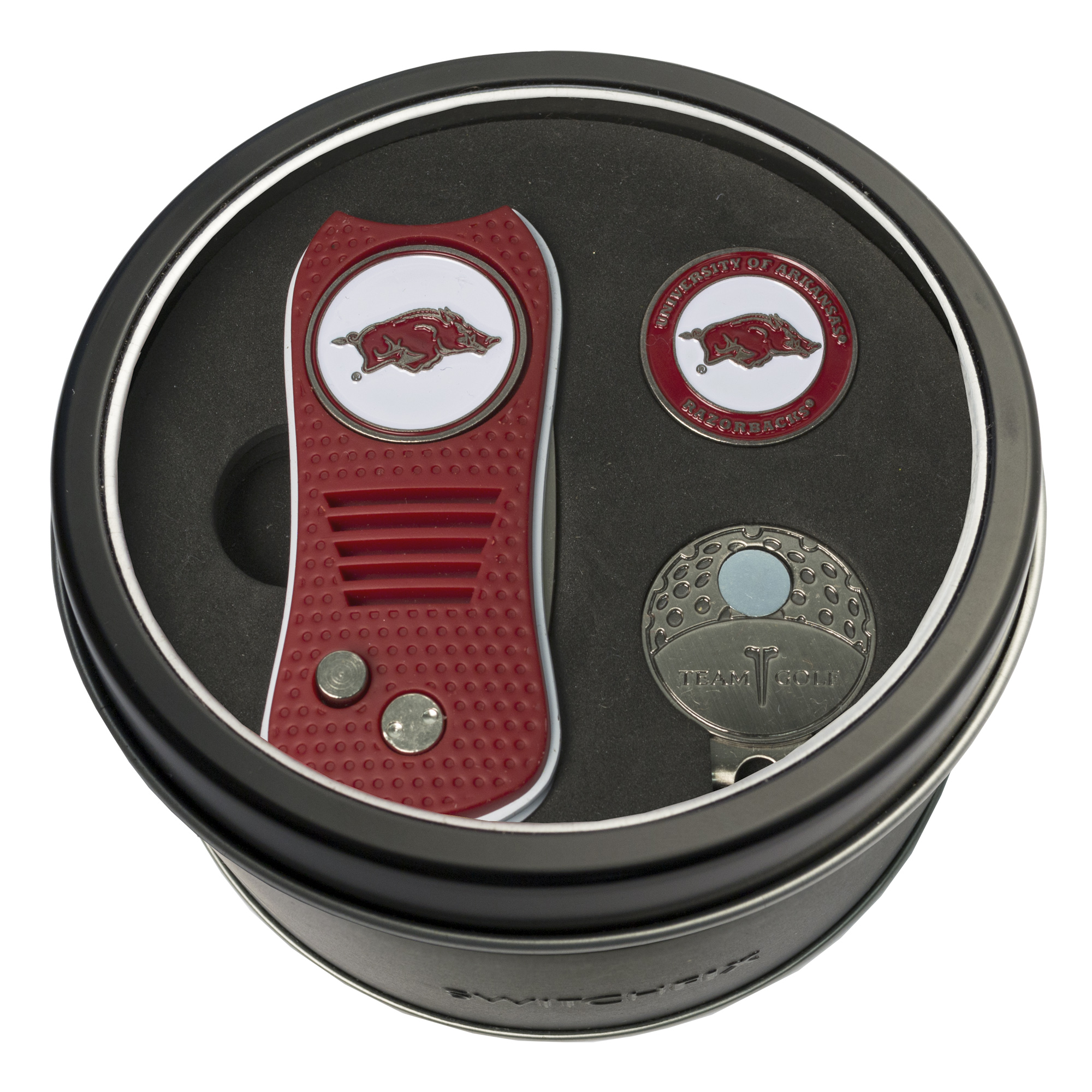 Arkansas Switchfix + Cap Clip + Ball Marker Tin Gift Set