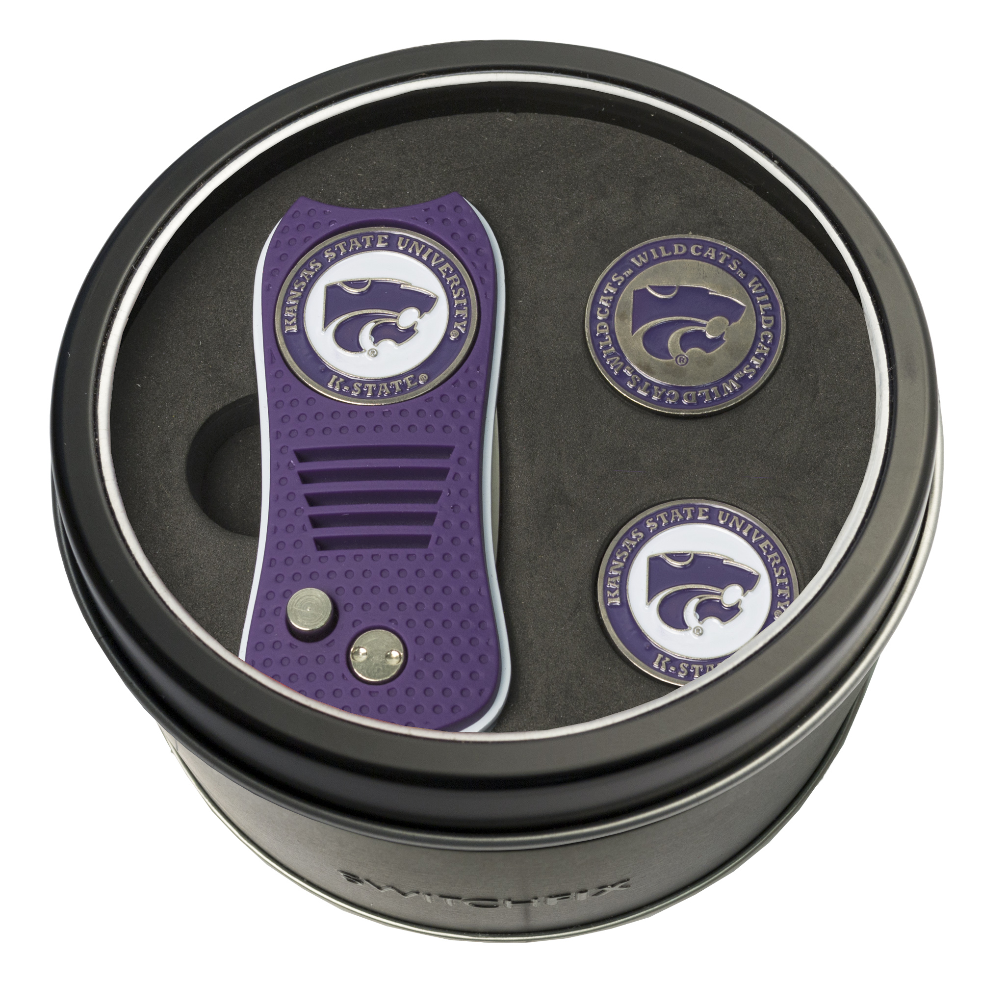 Kansas State Switchfix + 2 Ball Marker Tin Gift Set
