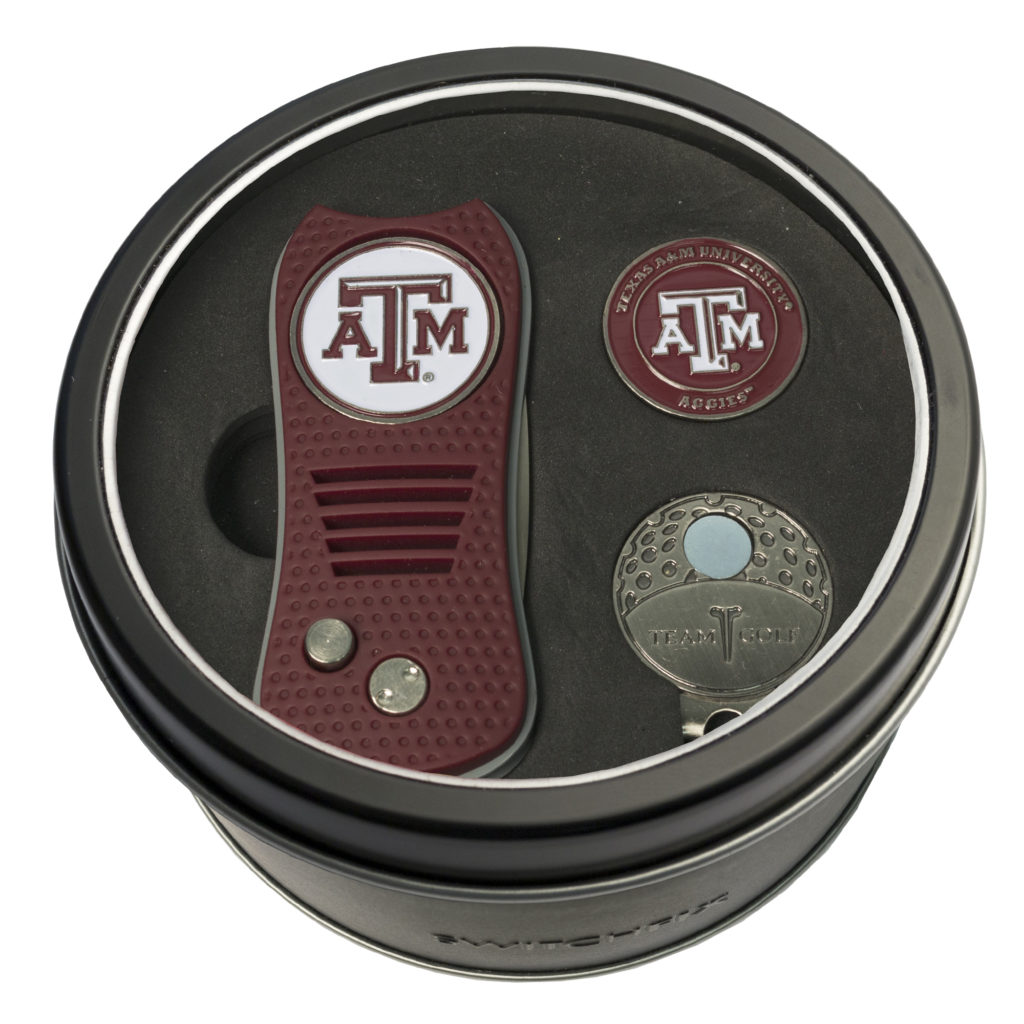 Texas A&M Switchfix + Cap Clip + Ball Marker Tin Gift Set