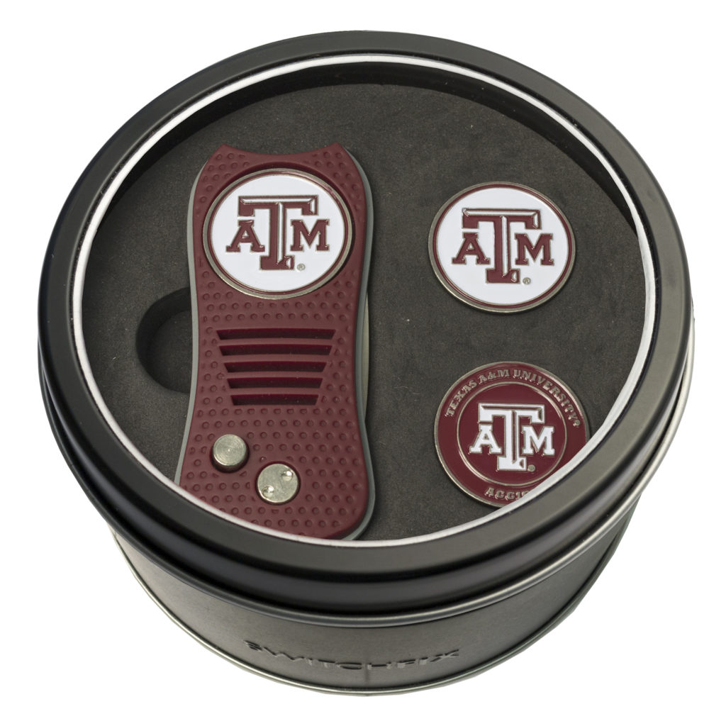 Texas A&M Switchfix + 2 Ball Marker Tin Gift Set