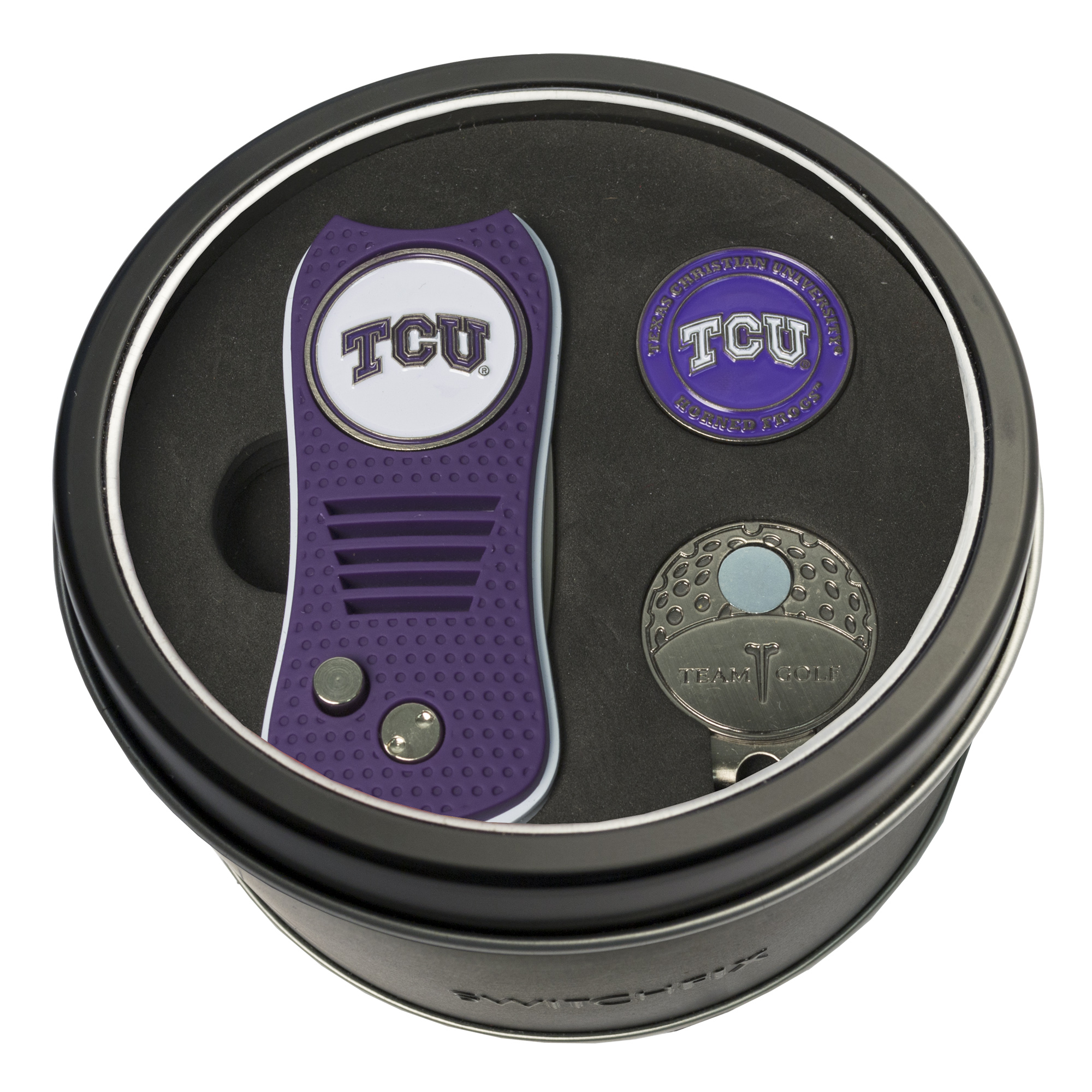 TCU Switchfix + Cap Clip + Ball Marker Tin Gift Set