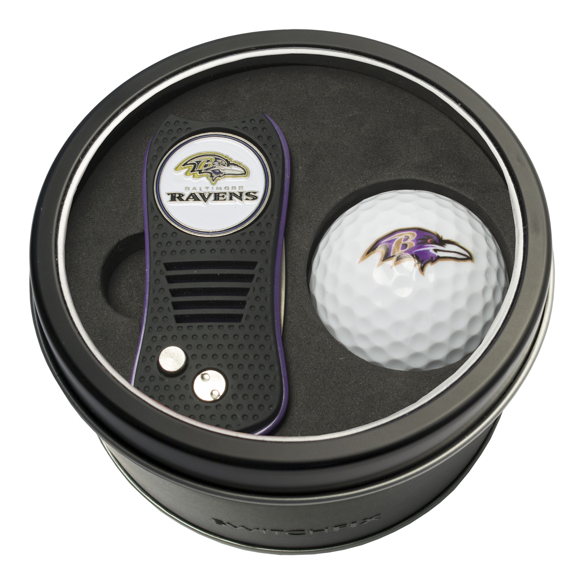 Baltimore Ravens Switchfix + Golf Ball Tin Gift Set