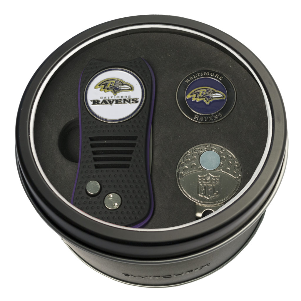 Baltimore Ravens Switchfix + Cap Clip + Ball Marker Tin Gift Set