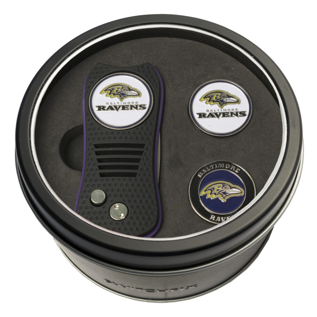 Baltimore Ravens Switchfix + 2 Ball Marker Tin Gift Set