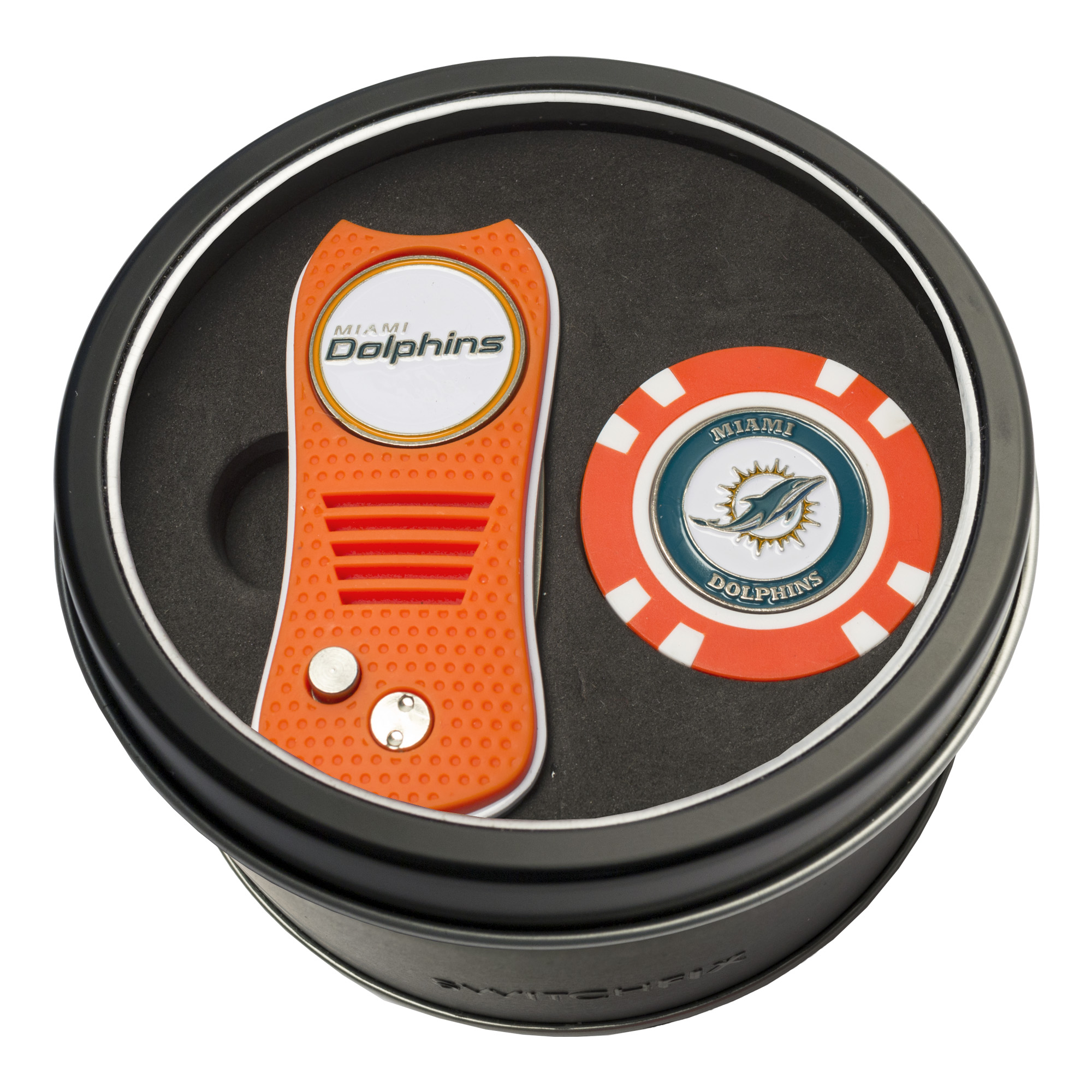 Miami Dolphins Switchfix + Golf Chip Tin Gift Set