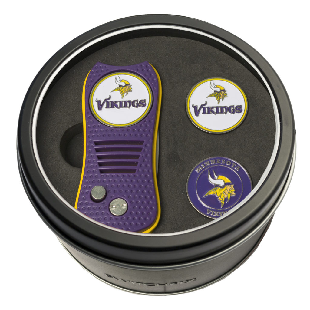 Minnesota Vikings Switchfix + 2 Ball Marker Tin Gift Set