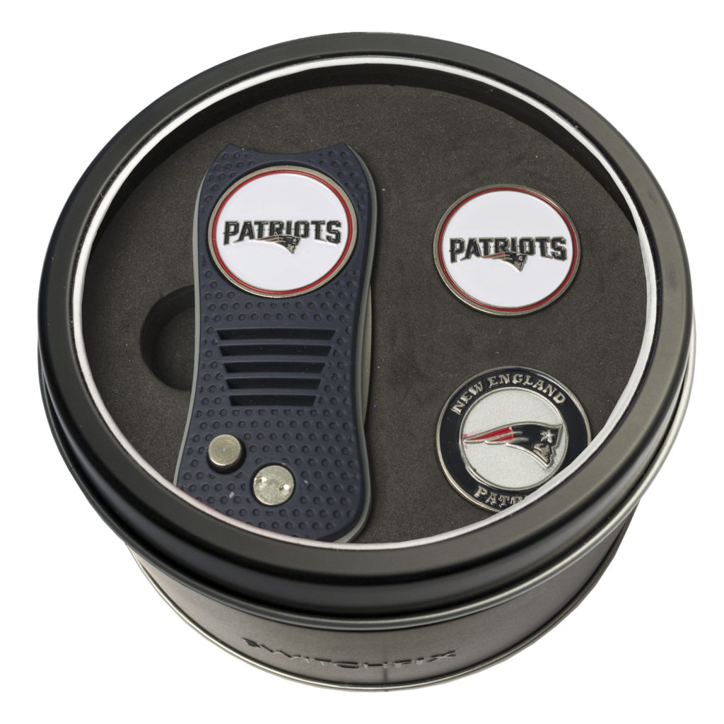 New England Patriots Switchfix + 2 Ball Marker Tin Gift Set
