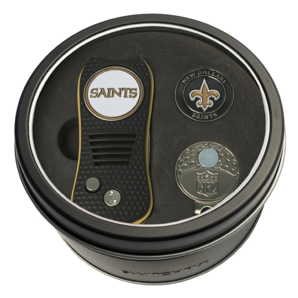 New Orleans Saints Switchfix + Cap Clip + Ball Marker Tin Gift Set