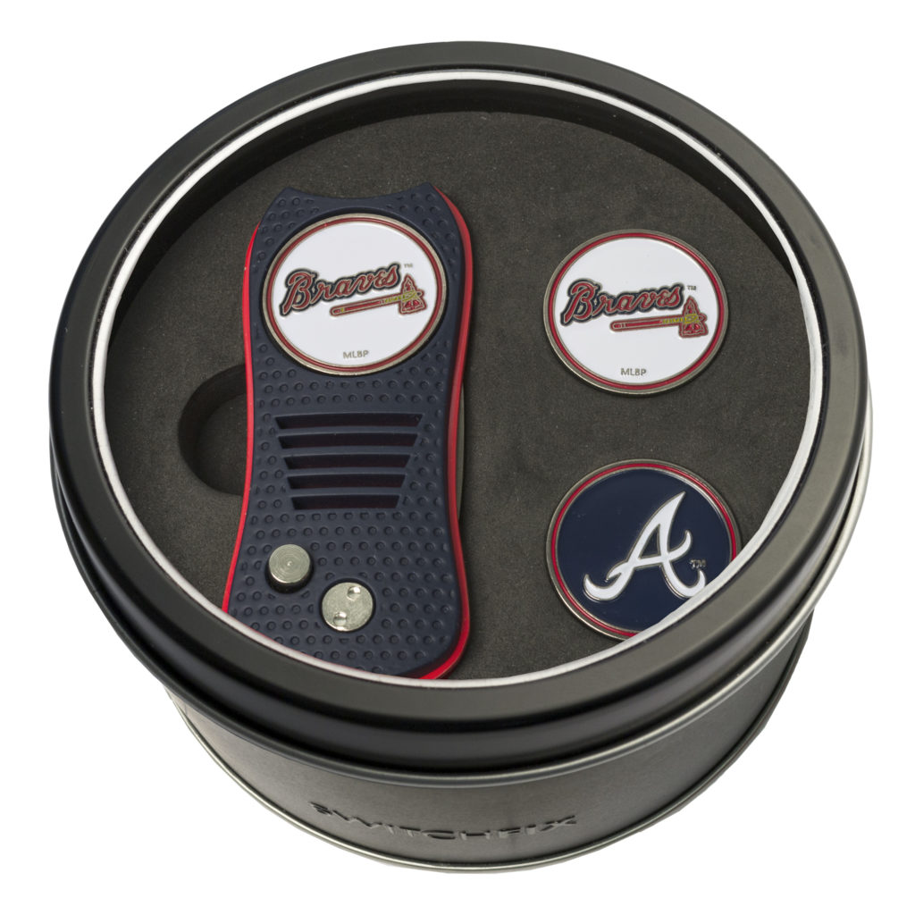 Atlanta Braves + 2 Ball Marker Tin Gift Set