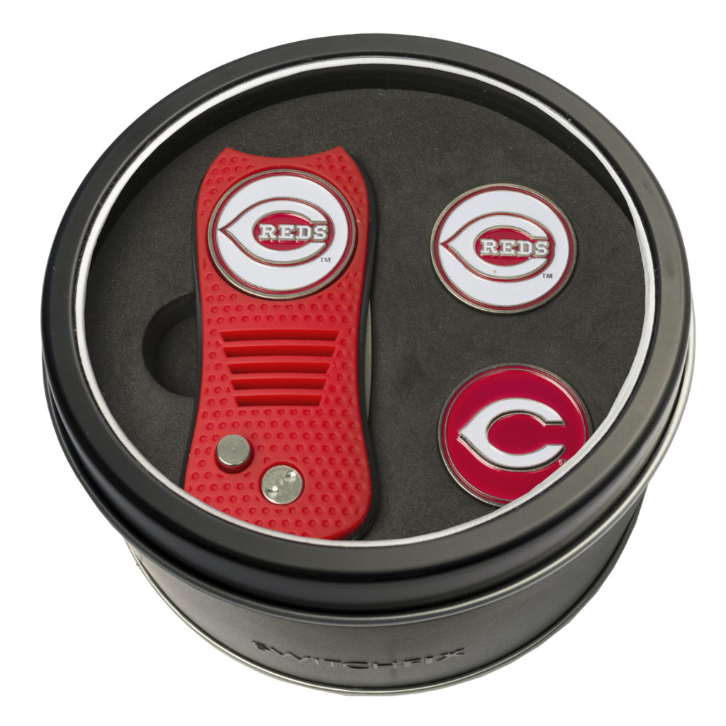 Cincinnati Reds Switchfix + 2 Ball Marker Tin Gift Set
