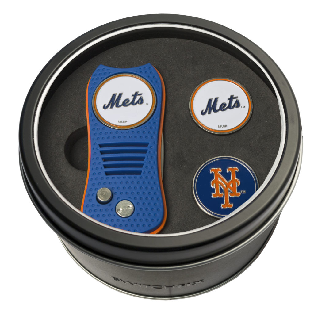 New York Mets Switchfix + 2 Ball Marker Tin Gift Set