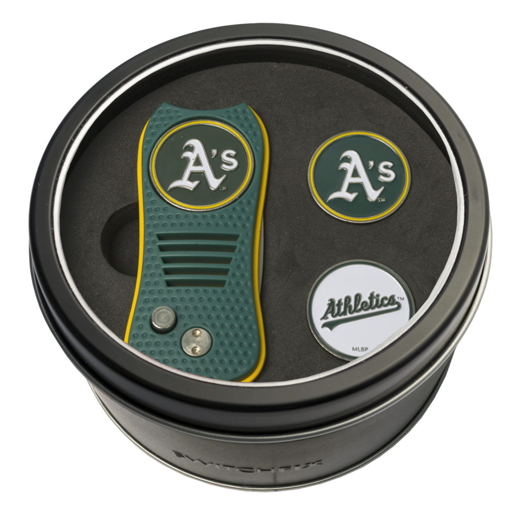 Oakland Athletics Switchfix + 2 Ball Marker Tin Gift Set