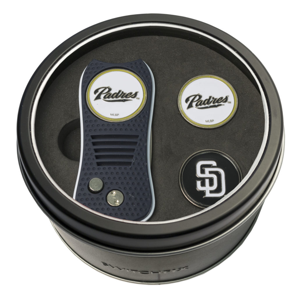San Diego Padres Switchfix + 2 Ball Marker Tin Gift Set